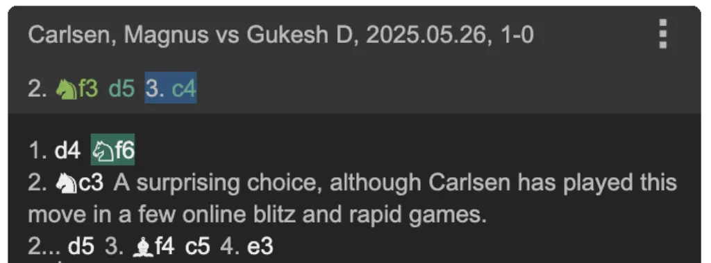 A game with a temporary variation